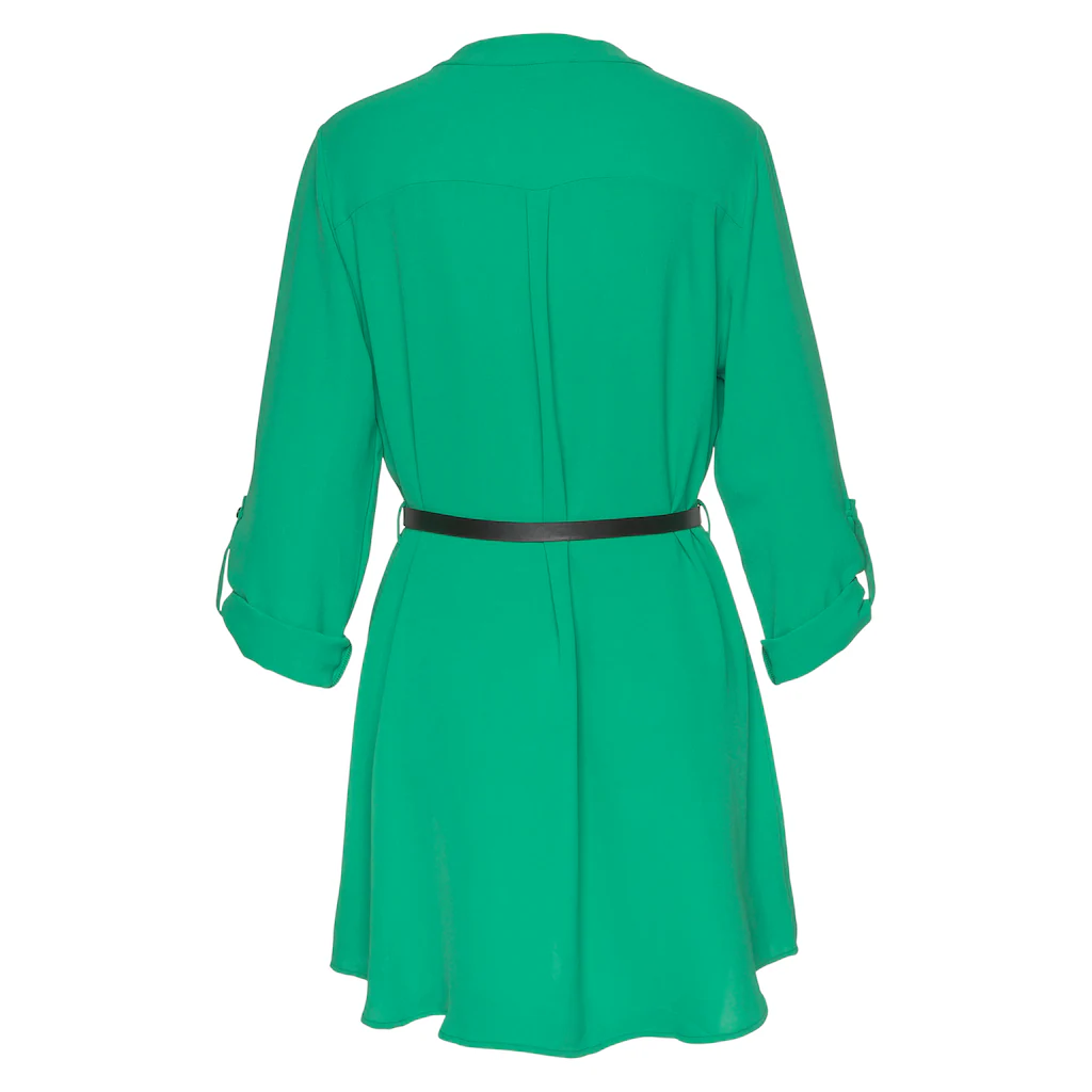 LASCANA Longbluse (mit Gürtel in Lederoptik) aus gekreppter Ware lockeres Blusenkleid elegant-chic Letzter Tag