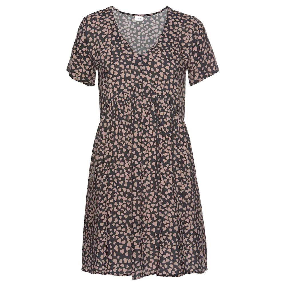 LASCANA Blusenkleid mit Herzchenprint lockeres T-Shirtkleid Sommerkleid Strandkleid Vierteljährliche Förderung