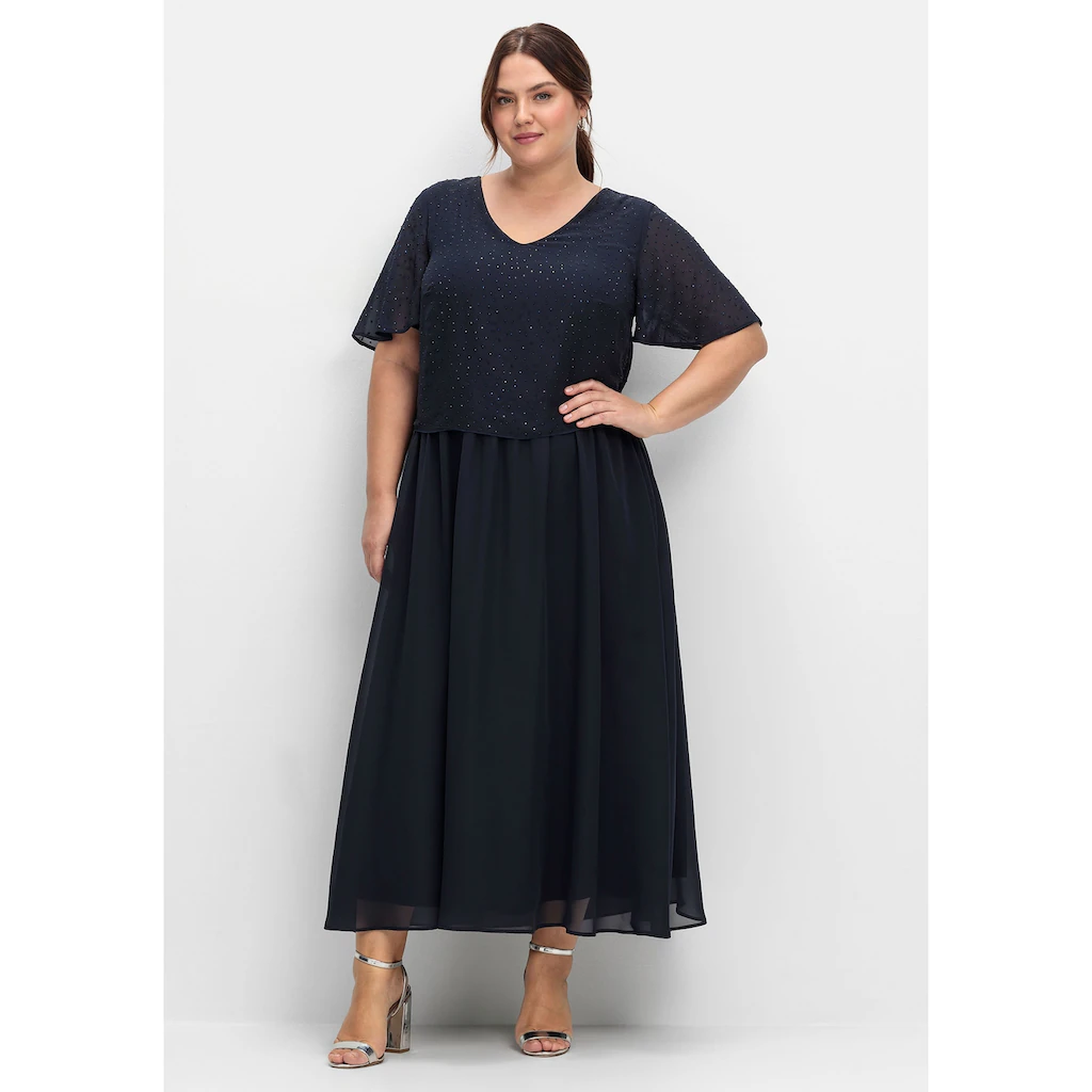 Sheego Abendkleid »Große Größen« im Lagenlook mit Schmucksteinen Discount Store für neue Produkte