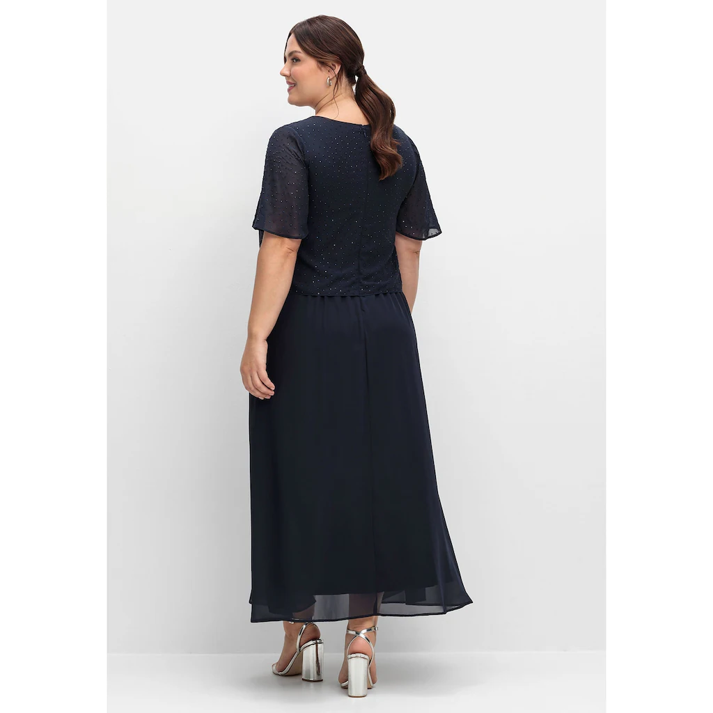 Sheego Abendkleid »Große Größen« im Lagenlook mit Schmucksteinen Discount Store für neue Produkte