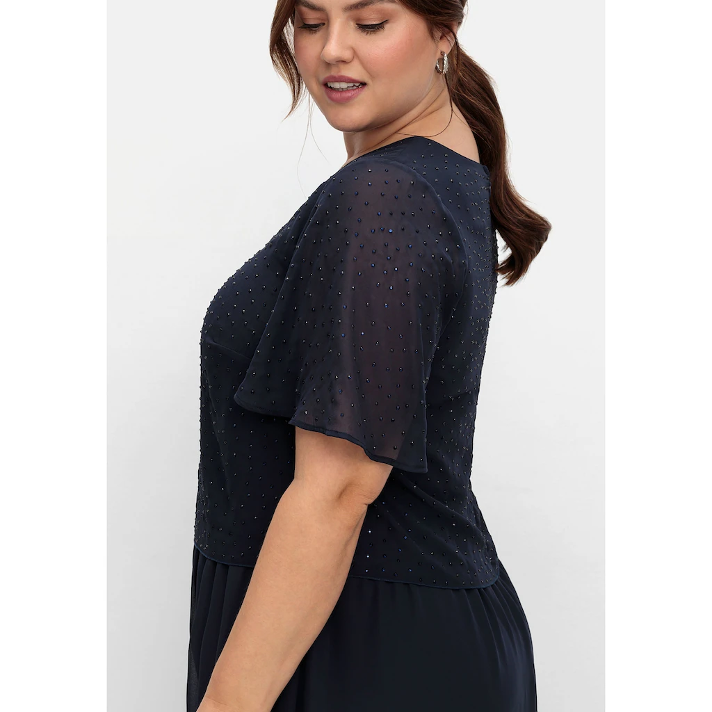 Sheego Abendkleid »Große Größen« im Lagenlook mit Schmucksteinen Discount Store für neue Produkte
