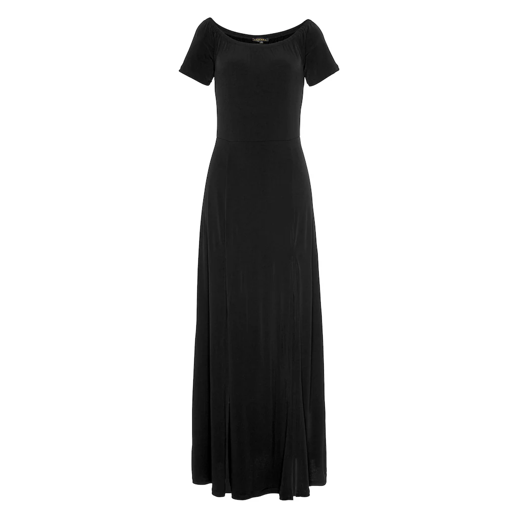 LASCANA Maxikleid mit langen Beinschlitzen und Carmenausschnitt schulterfrei Basic Super Rabatt