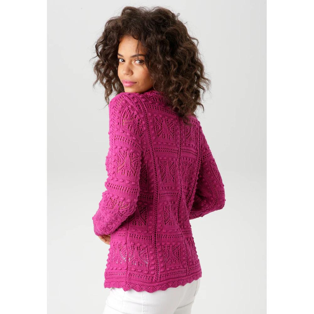 Aniston CASUAL Strickpullover im attraktiven Ajour-Muster-Mix - NEUE KOLLEKTION 50% Rabatt mit kostenlosem Versand