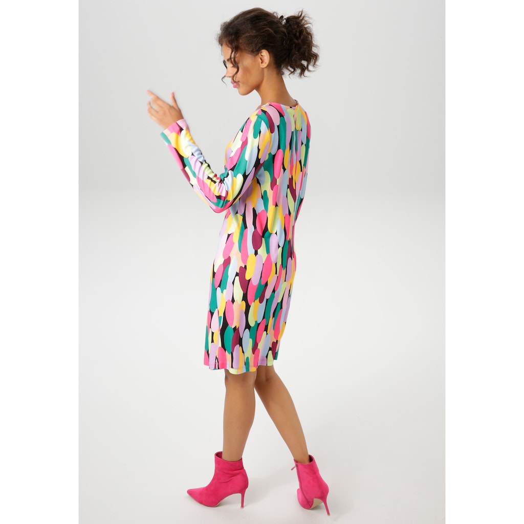 Aniston CASUAL Jerseykleid mit farbenfrohen grafischen Druck - NEUE KOLLEKTION Black Friday Preise