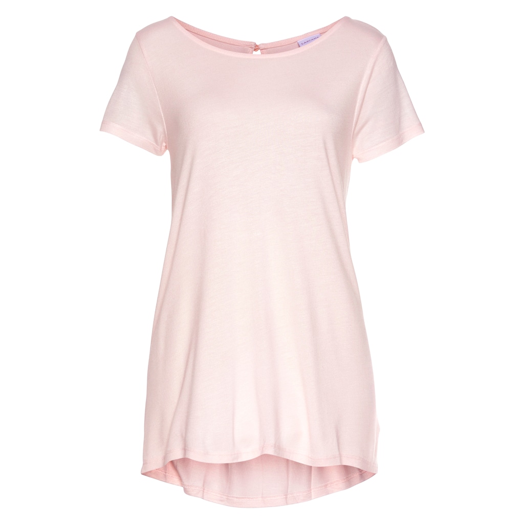 LASCANA T-Shirt mit verlängertem Rückenteil Kurzarmshirt Longshirt Basic Outlet