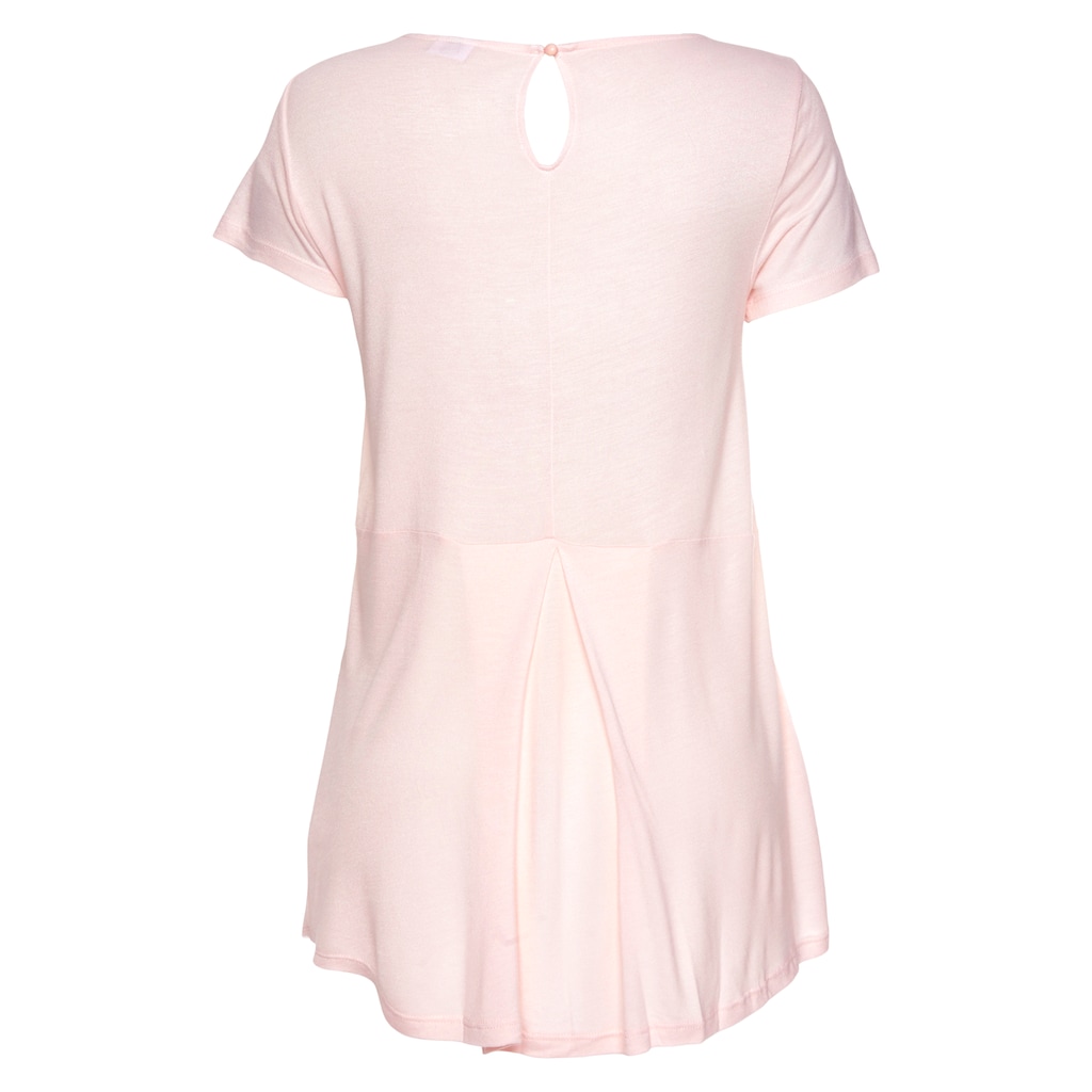 LASCANA T-Shirt mit verlängertem Rückenteil Kurzarmshirt Longshirt Basic Outlet