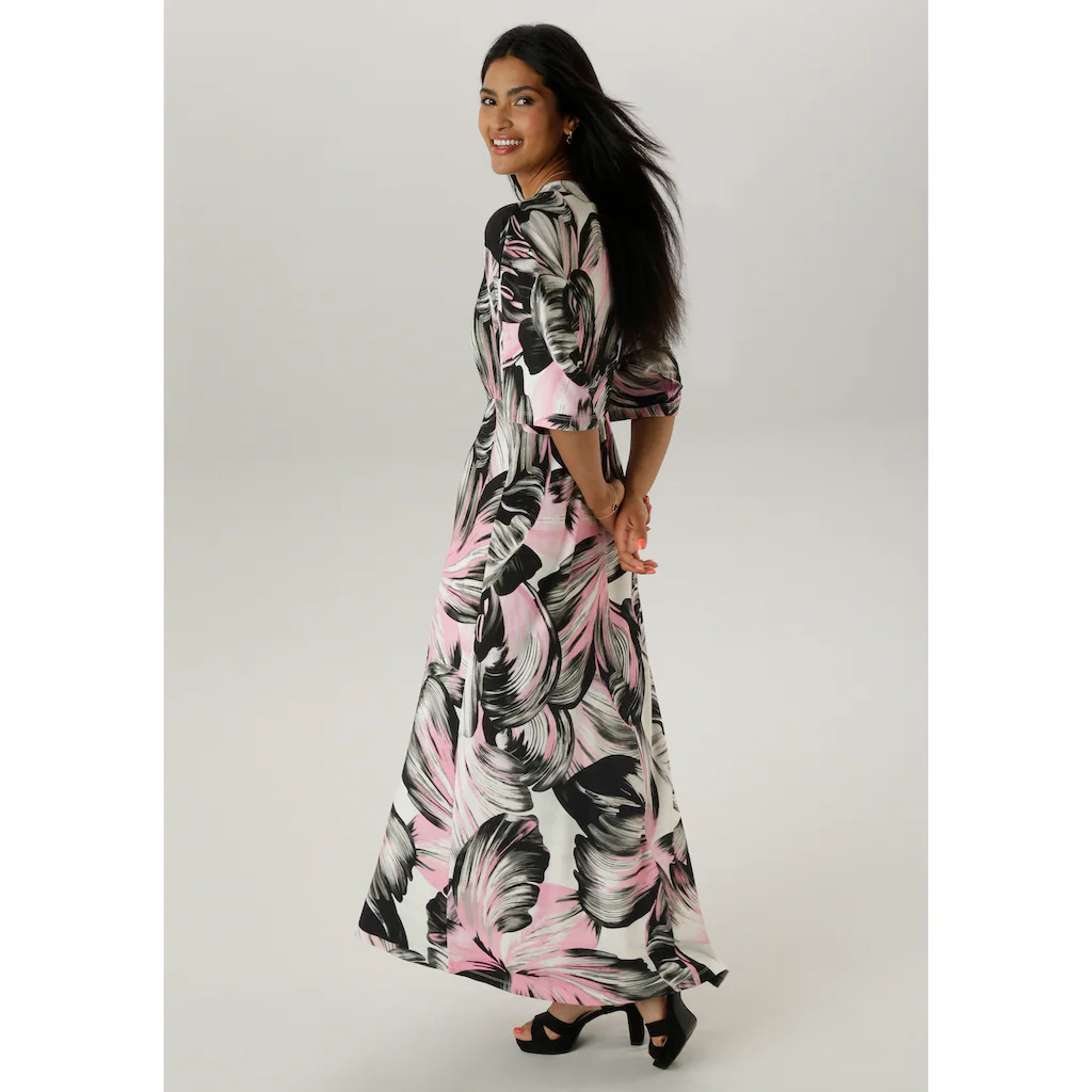 Aniston SELECTED Maxikleid mit weiten 3/4-langen Ärmeln und fantasievollem Druck Hotsell
