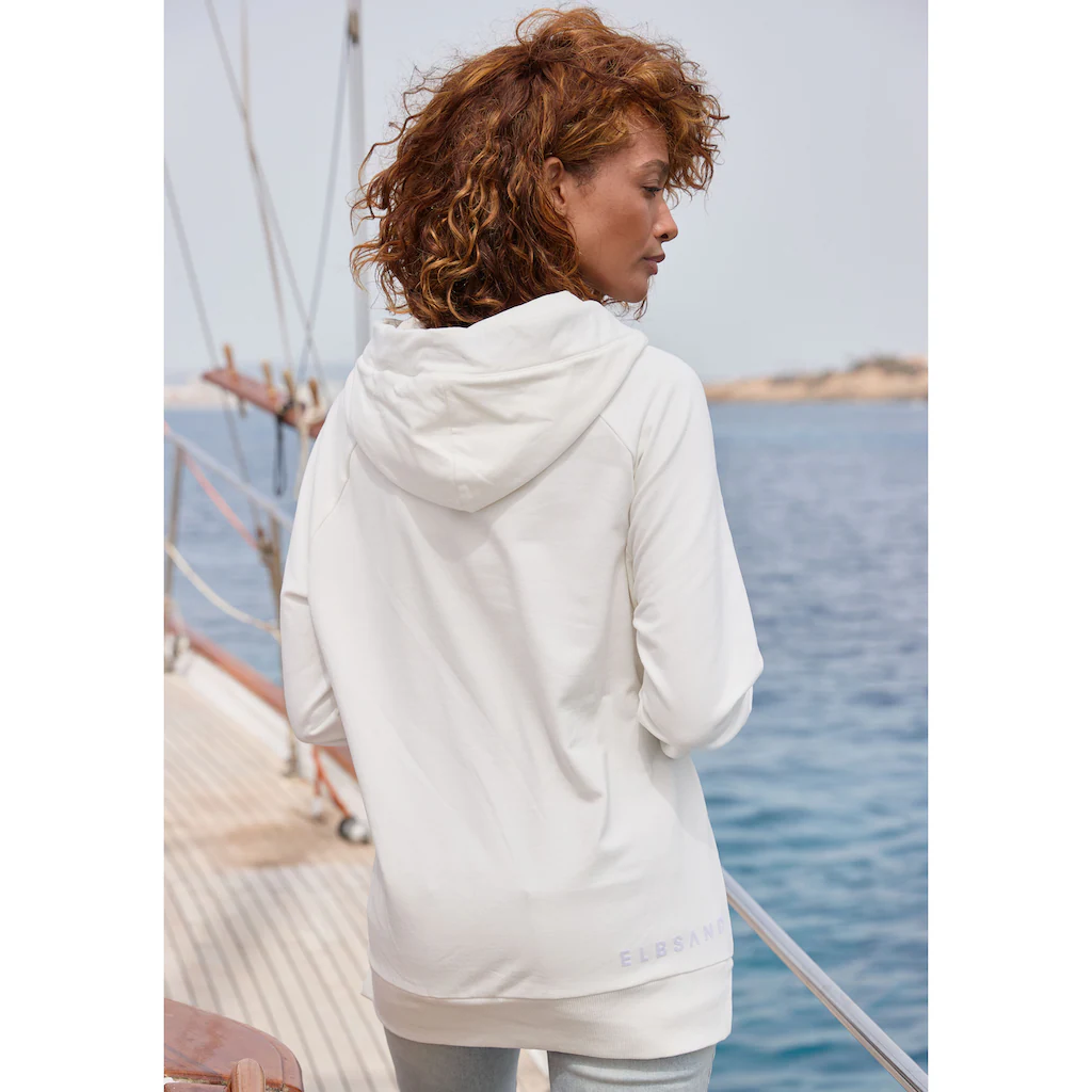 Elbsand Kapuzensweatshirt »Svana« mit Logoprint bequemer Hoodie seitliche Schlitze Meist gekauft