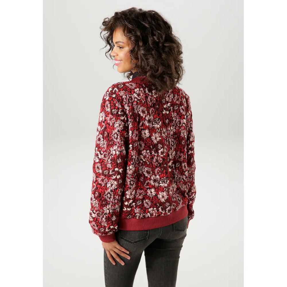 Aniston CASUAL Blouson mit kunstvollem Blumenmuster - jedes Teil ein Unikat Vatertagsangebot