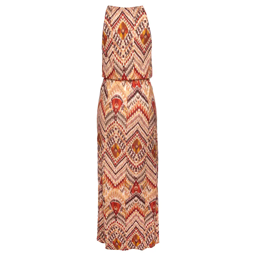 LASCANA Maxikleid mit modischem Ausschnitt im Ethnoprint Sommerkleid Strandkleid Jubiläumsangebot