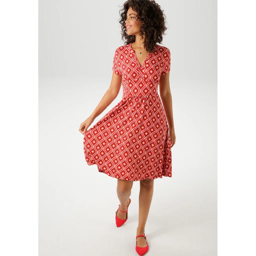 Aniston CASUAL Sommerkleid mit farbharmonischem Retro-Druck - NEUE KOLLEKTION Exklusive Angebote