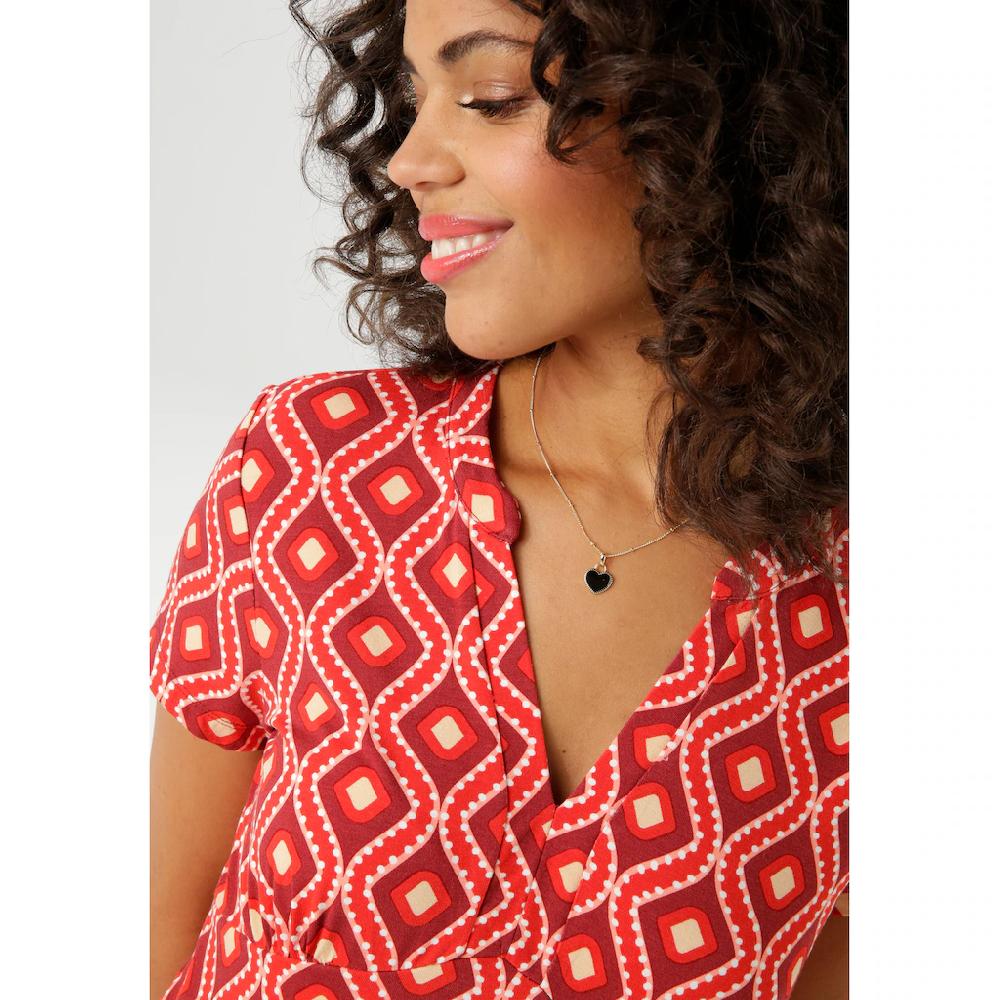 Aniston CASUAL Sommerkleid mit farbharmonischem Retro-Druck - NEUE KOLLEKTION Exklusive Angebote
