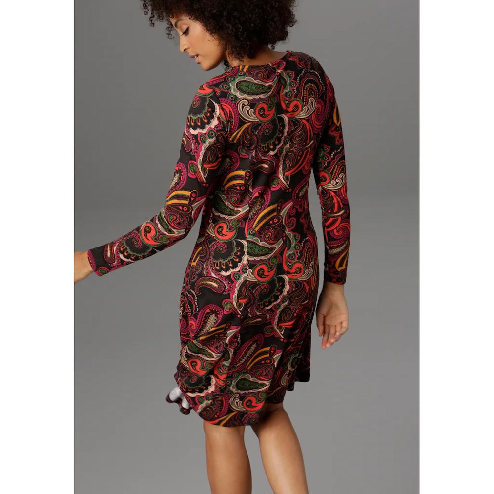 Aniston SELECTED Jerseykleid Paisley-Druck in satten Farben Räumungsverkauf