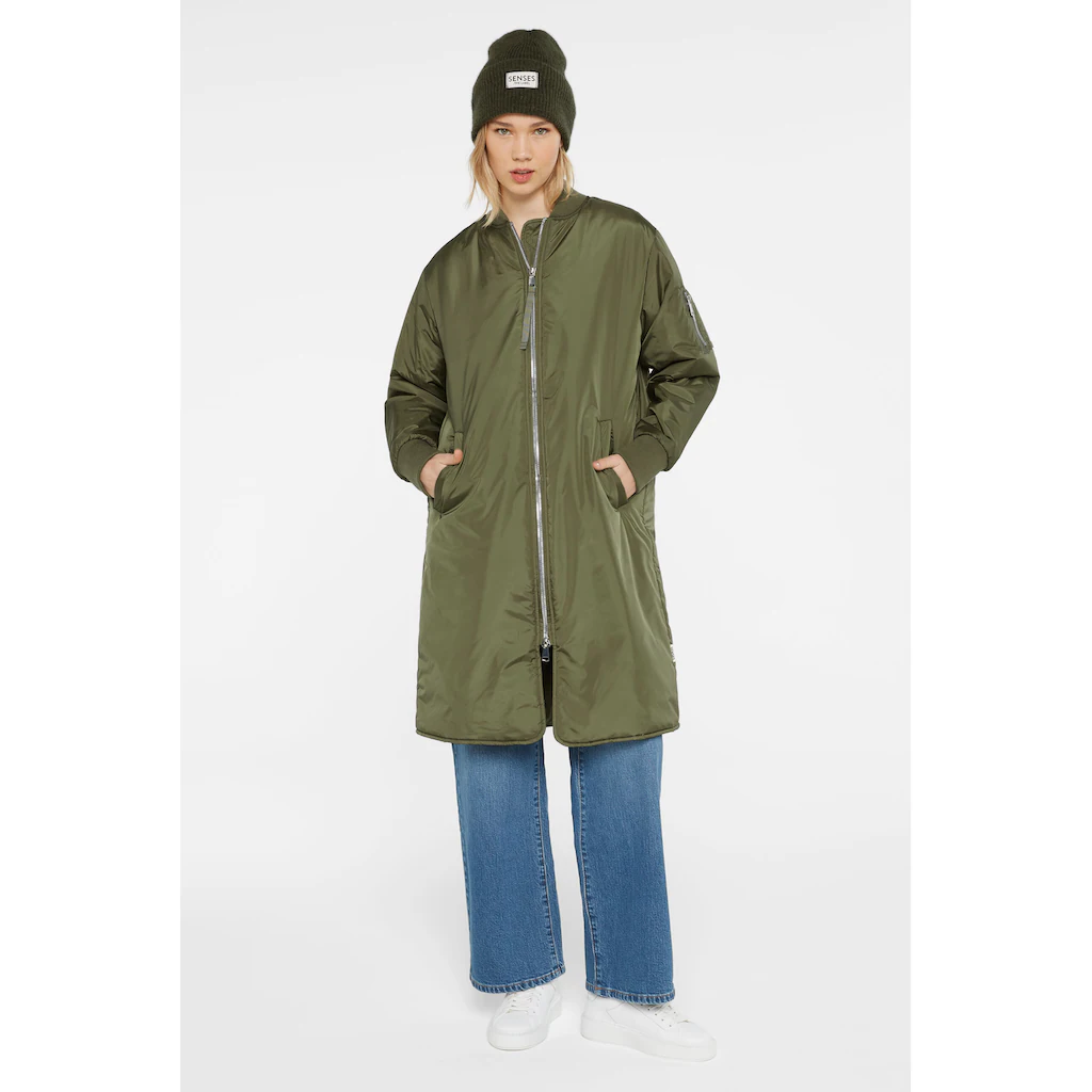SENSES.THE LABEL Langjacke ohne Kapuze mit Two-Way-Zipper Super Sparpreis