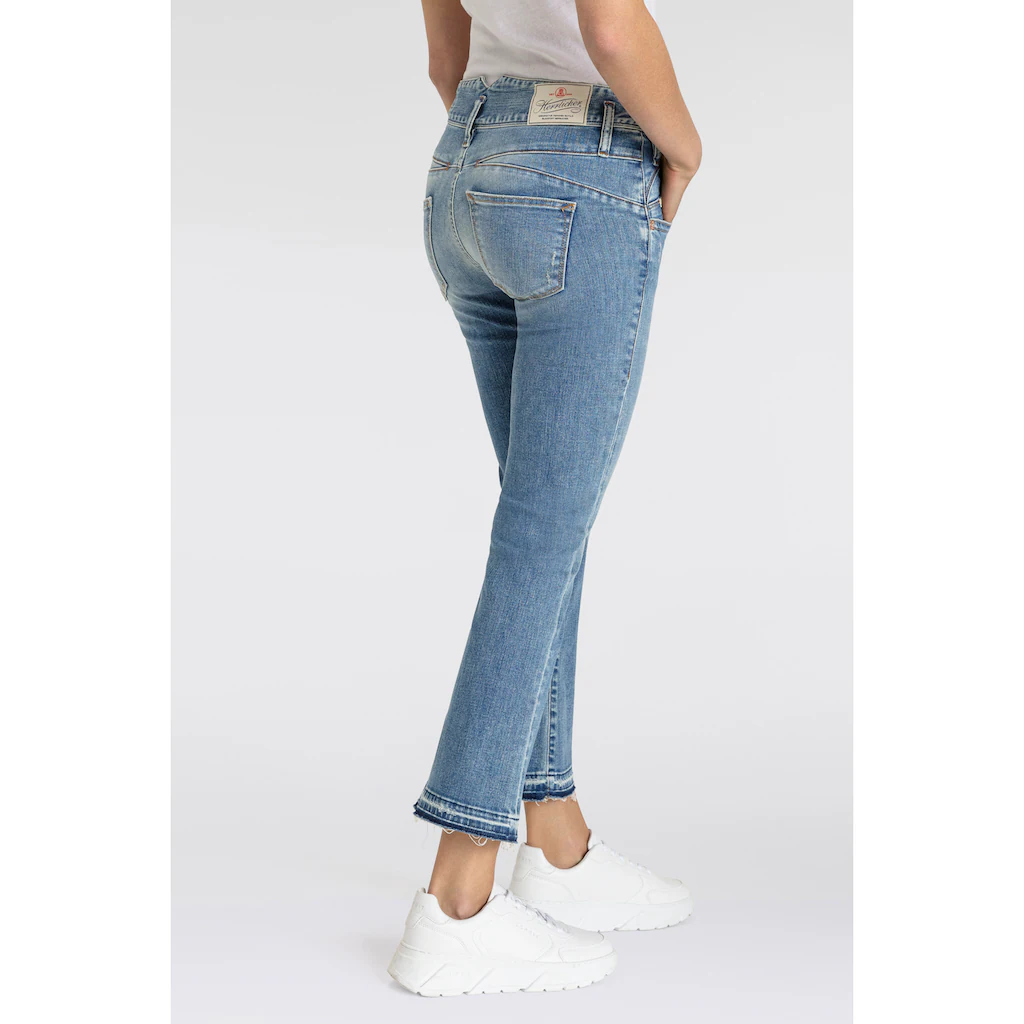 Herrlicher Bootcut-Jeans »Pearl Boot Cropped Organic Denim« mit offenem Saum Begrenzte Freigabe