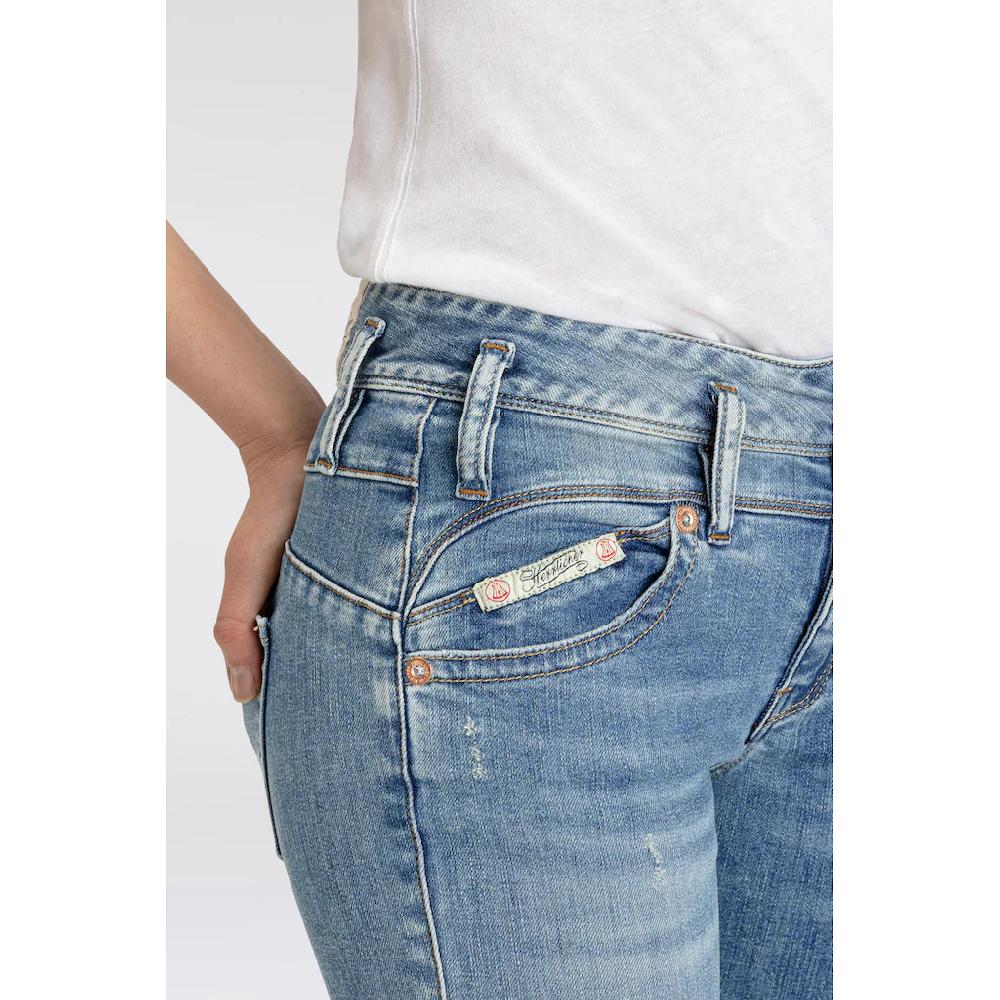 Herrlicher Bootcut-Jeans »Pearl Boot Cropped Organic Denim« mit offenem Saum Begrenzte Freigabe