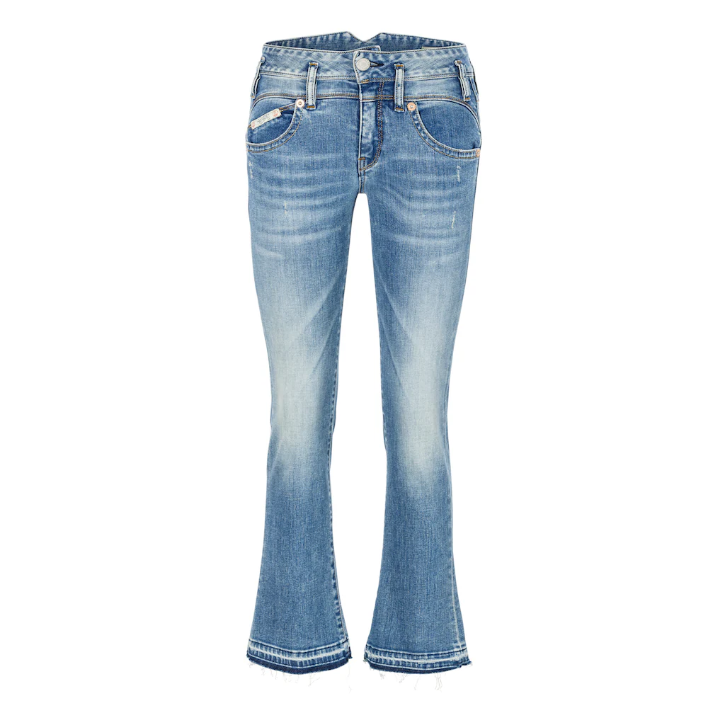 Herrlicher Bootcut-Jeans »Pearl Boot Cropped Organic Denim« mit offenem Saum Begrenzte Freigabe