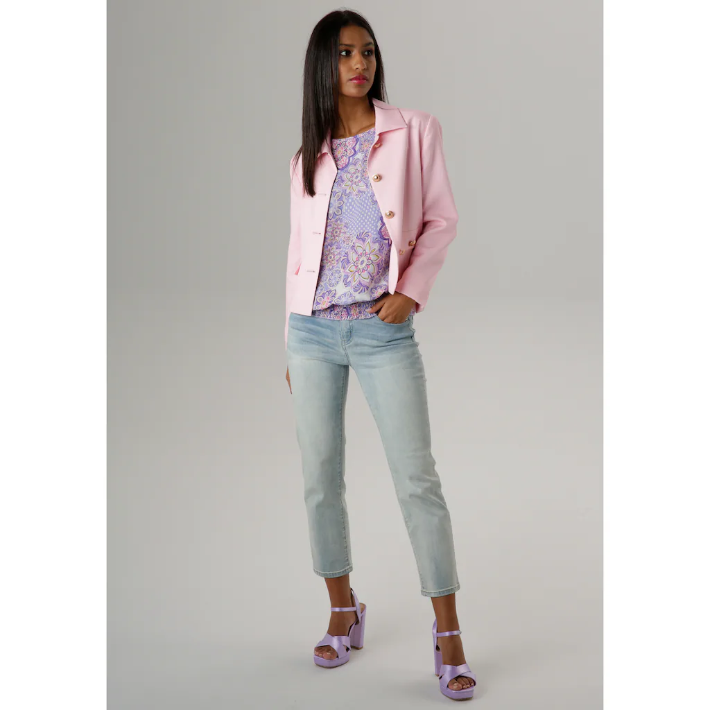 Aniston SELECTED Kurzblazer mit rosegoldfarbenen Knöpfen Neueste Stile