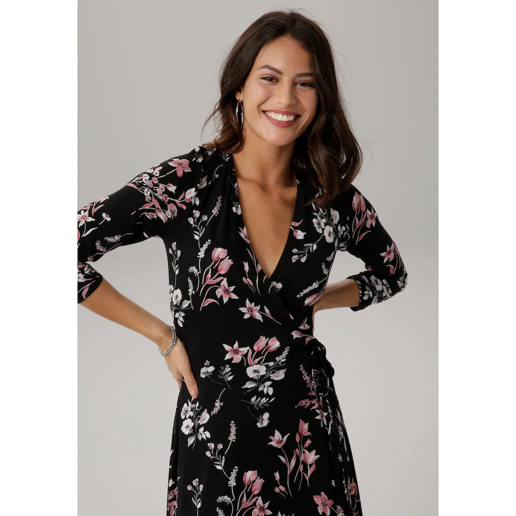 Laura Scott Jerseykleid figurbetonter Schnitt geblümtes Design aus Single Jersey 50% Rabatt für begrenzte Zeit