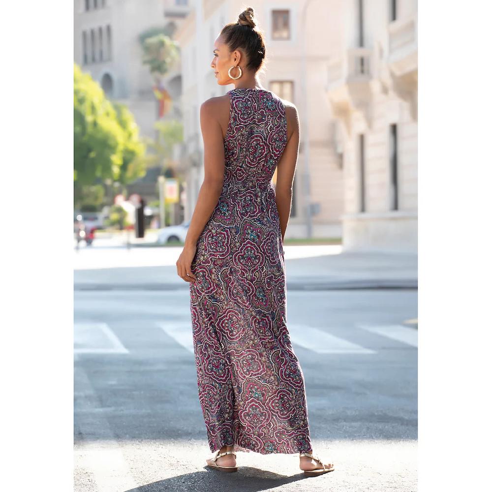 LASCANA Maxikleid mit Paisleymuster und verstellbarem Ausschnitt Sommerkleid Verkauf
