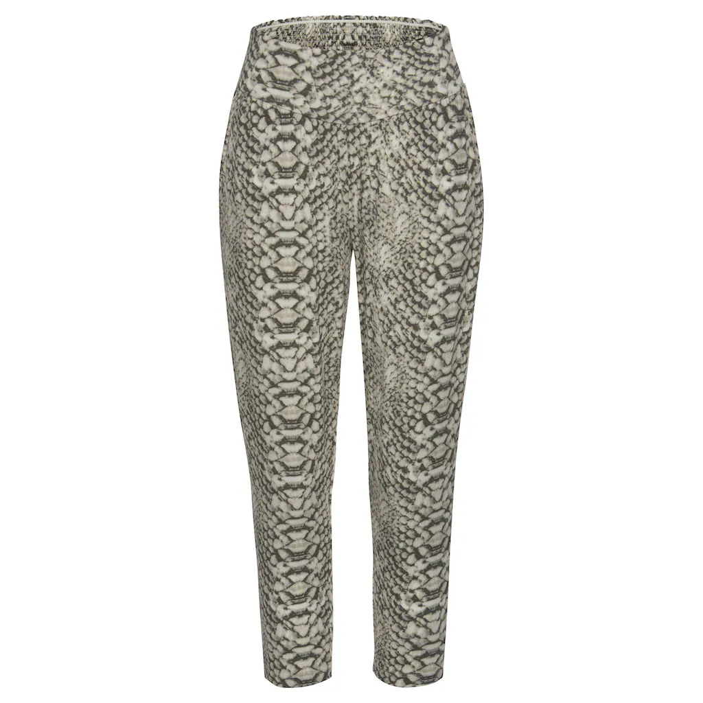 LASCANA Strandhose mit Alloverprint in Reptiloptik und Taschen 7/8-Länge Jerseyhose im Angebot