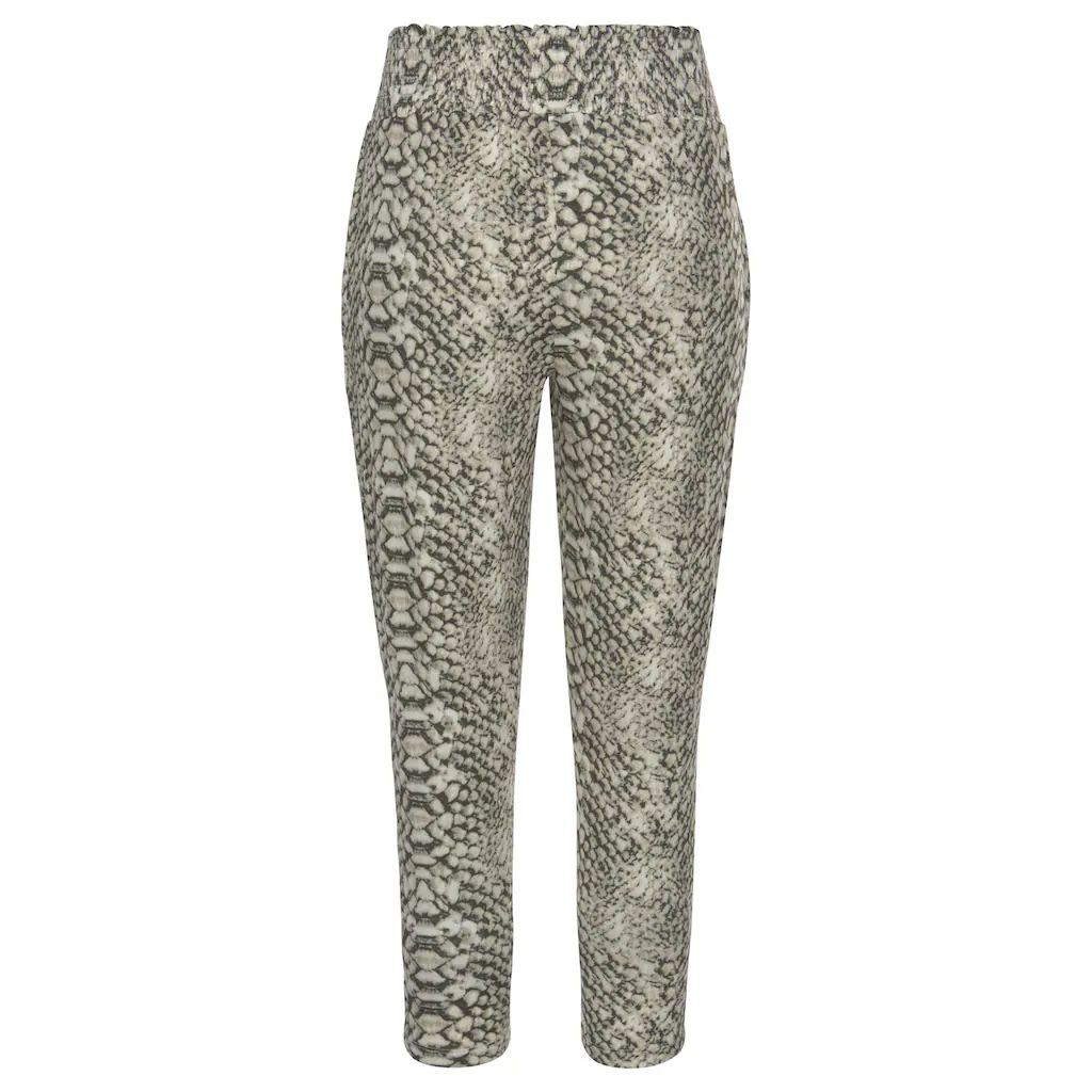 LASCANA Strandhose mit Alloverprint in Reptiloptik und Taschen 7/8-Länge Jerseyhose im Angebot