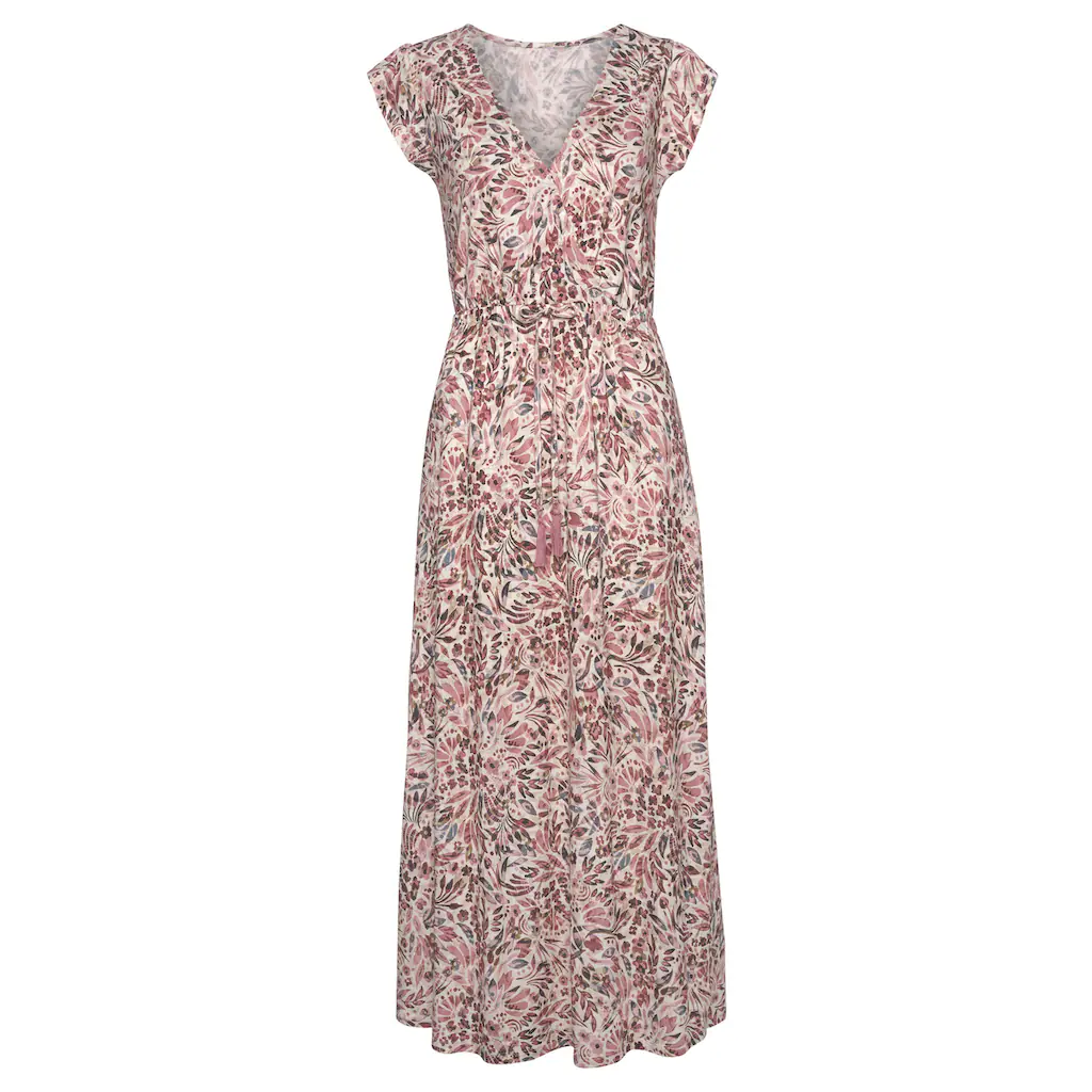 Vivance Maxikleid mit floralem Druck und Schlitz Jerseykleid Sommerkleid Strandkleid Fabrikpreis