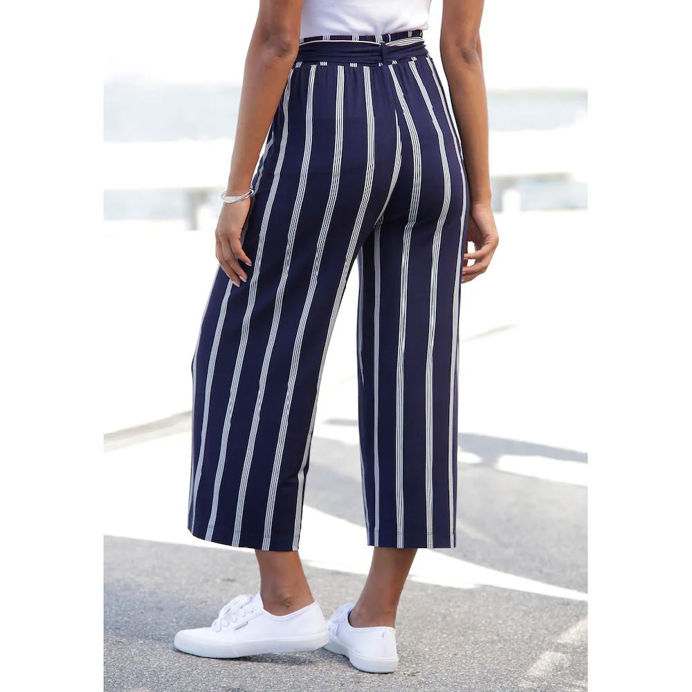 LASCANA Culotte (mit Bindegürtel) in Paperbag-Form luftige Jerseyhose casual Cyber Monday