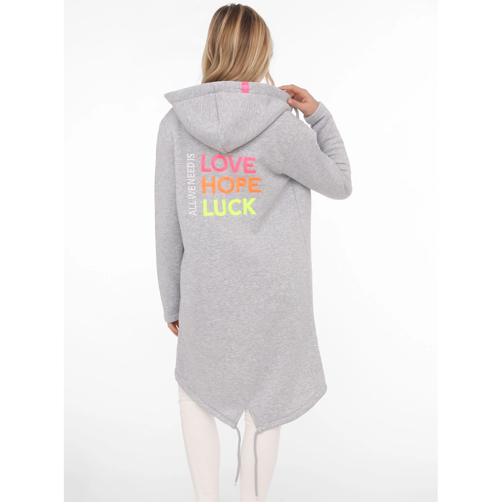 Zwillingsherz Kapuzensweatjacke mit Kapuze Rückenprint und kleinere Frontprints Vatertagsangebot