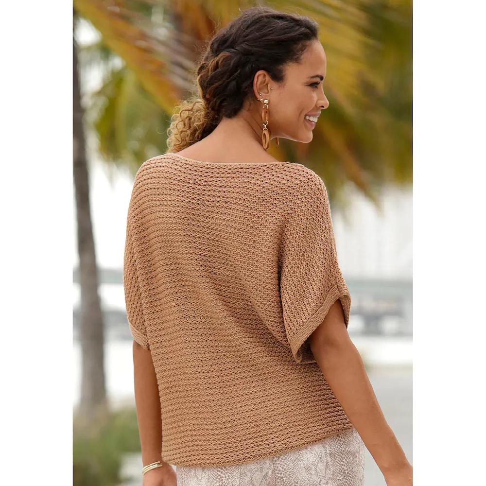 LASCANA Kurzarmpullover in luftigem Ajourstrick Strickpullover sommerlich Riesige Ersparnisse