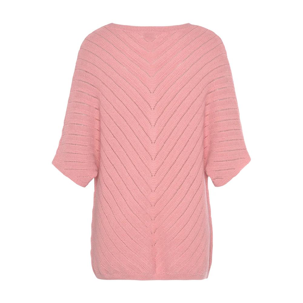 LASCANA Ajourpullover mit kurzen Ärmeln lockerer Strickpullover aus Baumwolle Tiefpreis