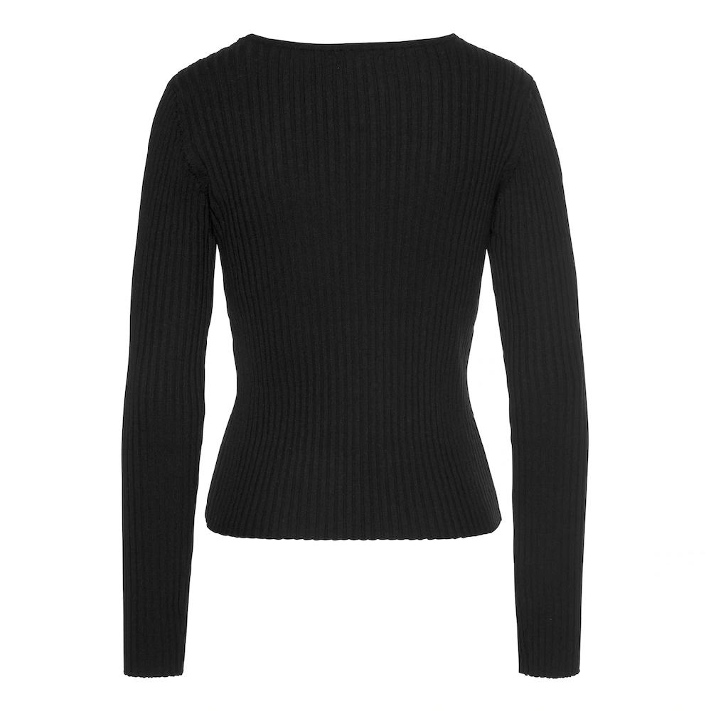 LASCANA V-Ausschnitt-Pullover mit Zierperlen figurbetonter Strickpullover elastisch Super Sparpreis