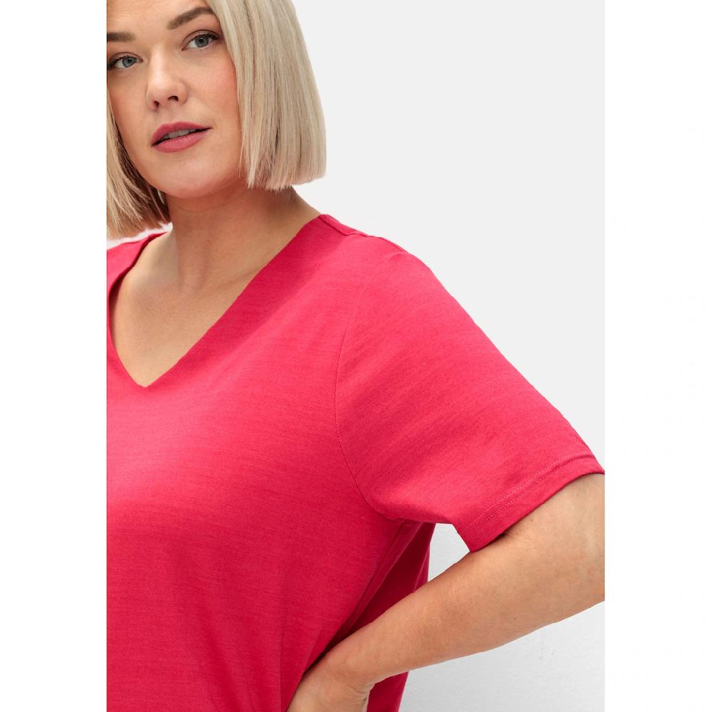 Sheego T-Shirt »Große Größen« mit doppellagigem Vorderteil Kostenlose Rückgabe