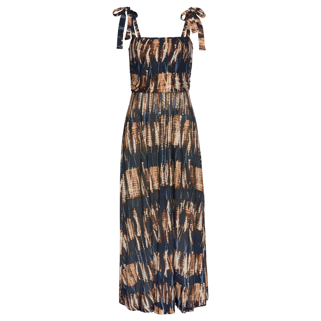 Buffalo Maxikleid mit Trägern zum Knoten im Alloverprint Sommerkleid Strandkleid JETZT KAUFEN