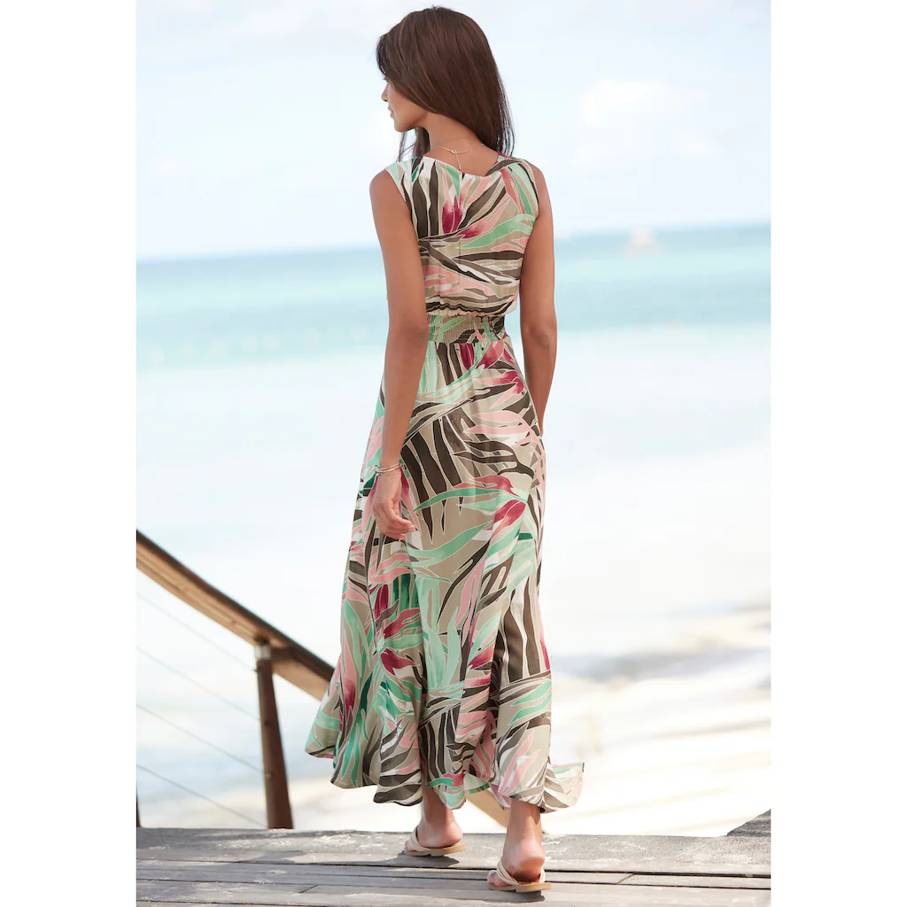 Vivance Maxikleid aus gewebter Viskose langes Sommerkleid mit Alloverprint Letzter Tag