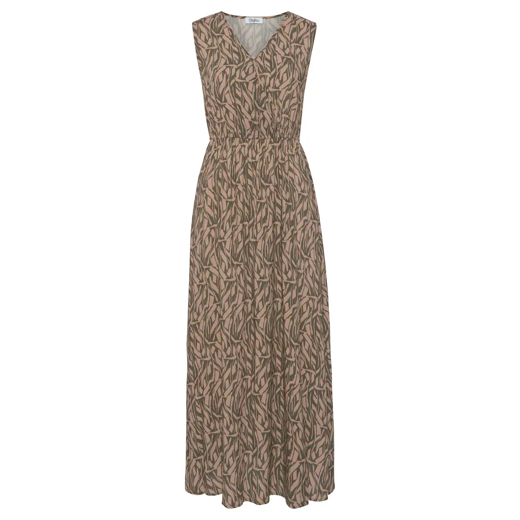 Buffalo Maxikleid im Alloverprint mit V-Ausschnitt und Schlitz Sommerkleid Strandkleid Bis zu 60% Rabatt