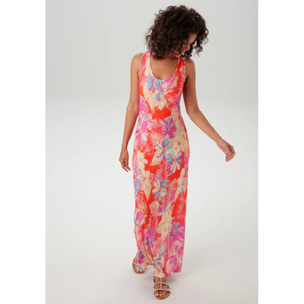Aniston CASUAL Sommerkleid mit farbenfrohen Blumendruck - jedes Teil ein Unikat - NEUE KOLLEKTION Online