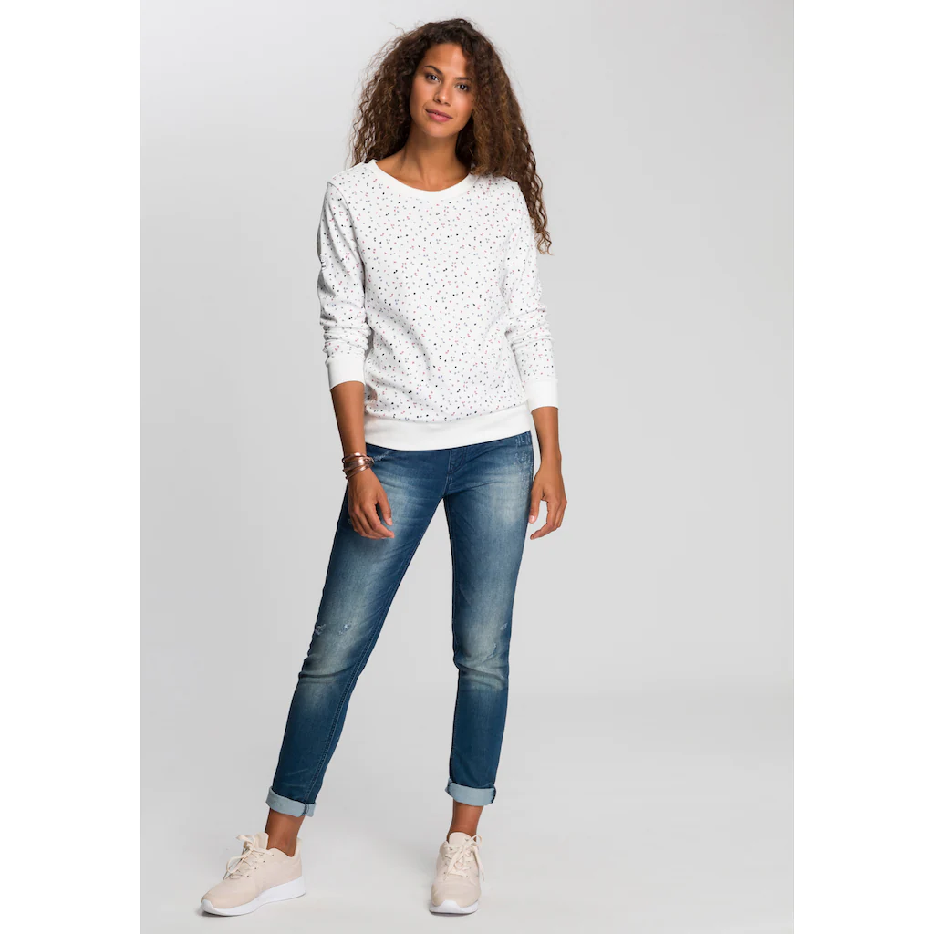 KangaROOS Sweatshirt Langarm bedruckt Rundhalsausschnitt aus Interlockmaterial Outlet