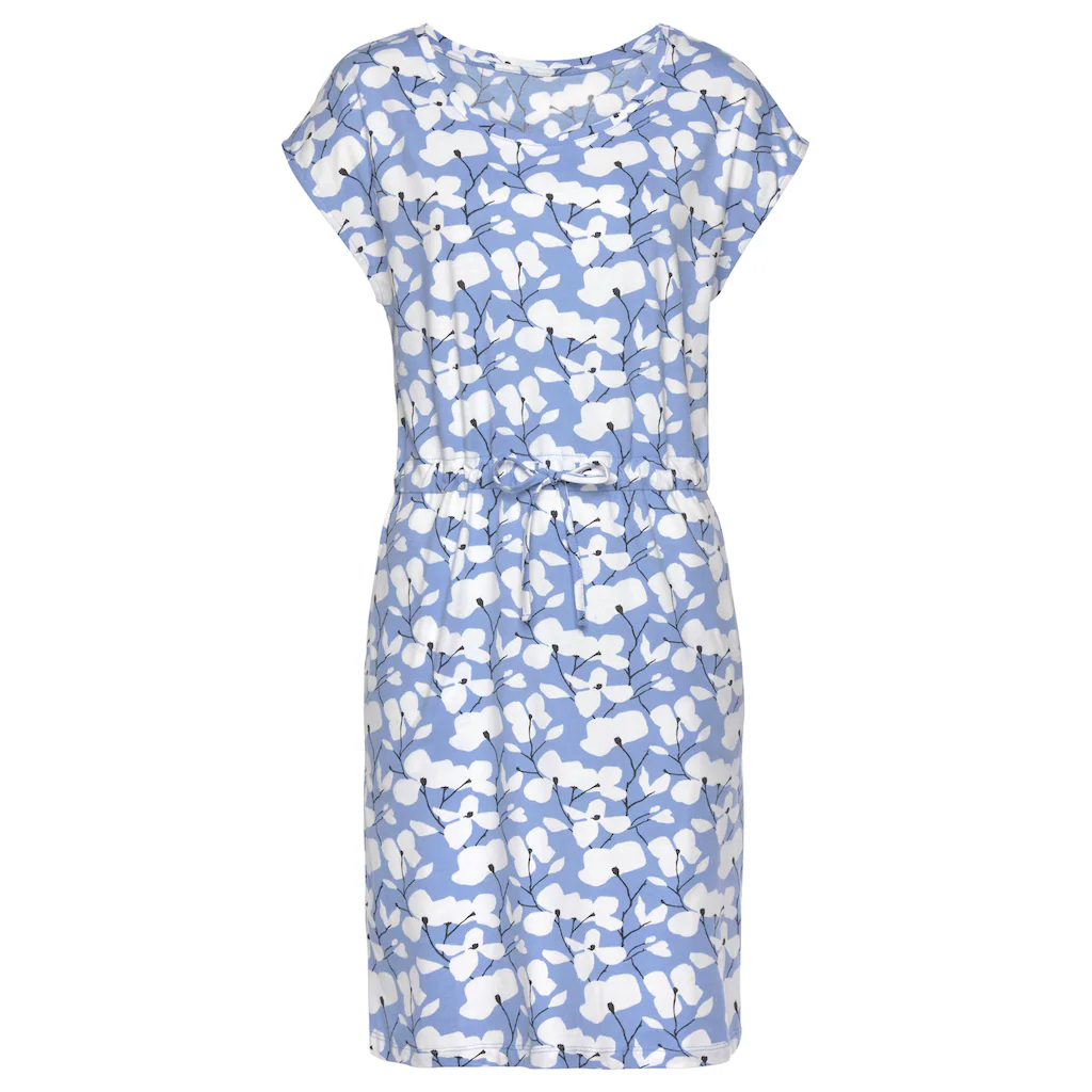 Beachtime Jerseykleid mit Blumenmuster und Taschen Sommerkleid aus Baumwoll-Mix Kostenloser Versand