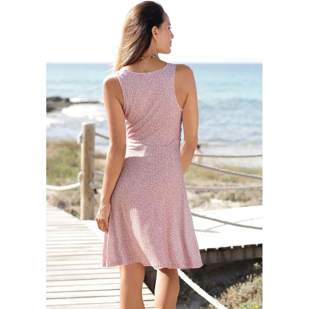 Vivance Jerseykleid mit Alloverdruck in Wickeloptik Sommerkleid Strandkleid Limitierter Zeitrabatt