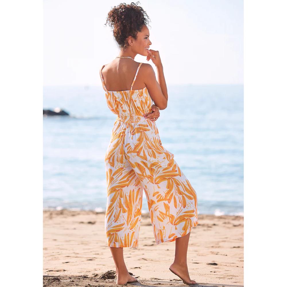 s.Oliver Culotte-Overall mit Alloverdruck sommerlicher Jumpsuit mit extraweitem Bein Begrenztes Angebot