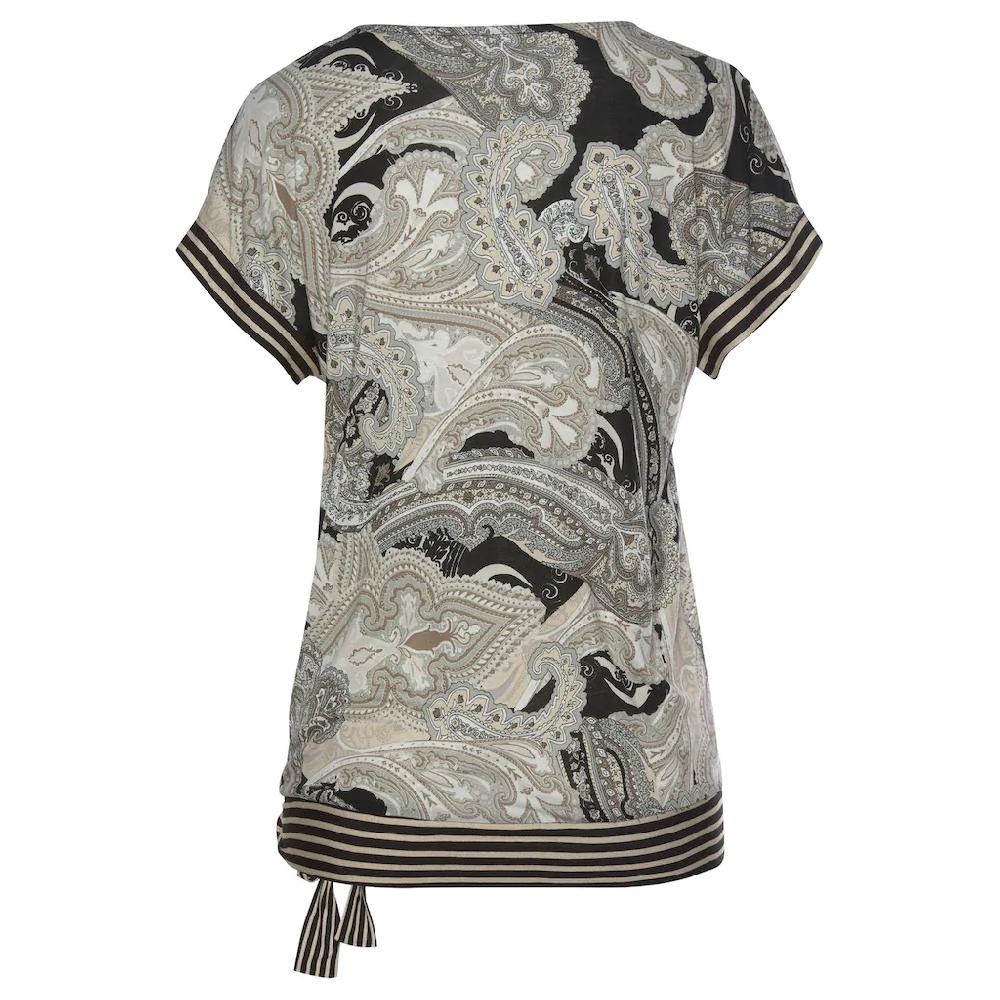LASCANA Kurzarmshirt mit Paisleyprint und Schleifendetail V-Ausschnitt Blusenshirt Online Shopping