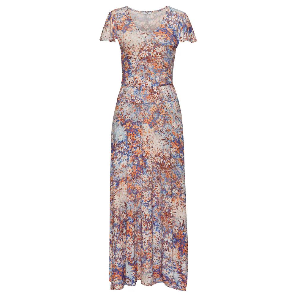 Buffalo Maxikleid mit asymmetrisch fallendem Saum Sommerkleid mit Alloverprint Top Angebot