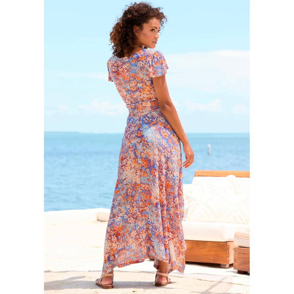 Buffalo Maxikleid mit asymmetrisch fallendem Saum Sommerkleid mit Alloverprint Top Angebot