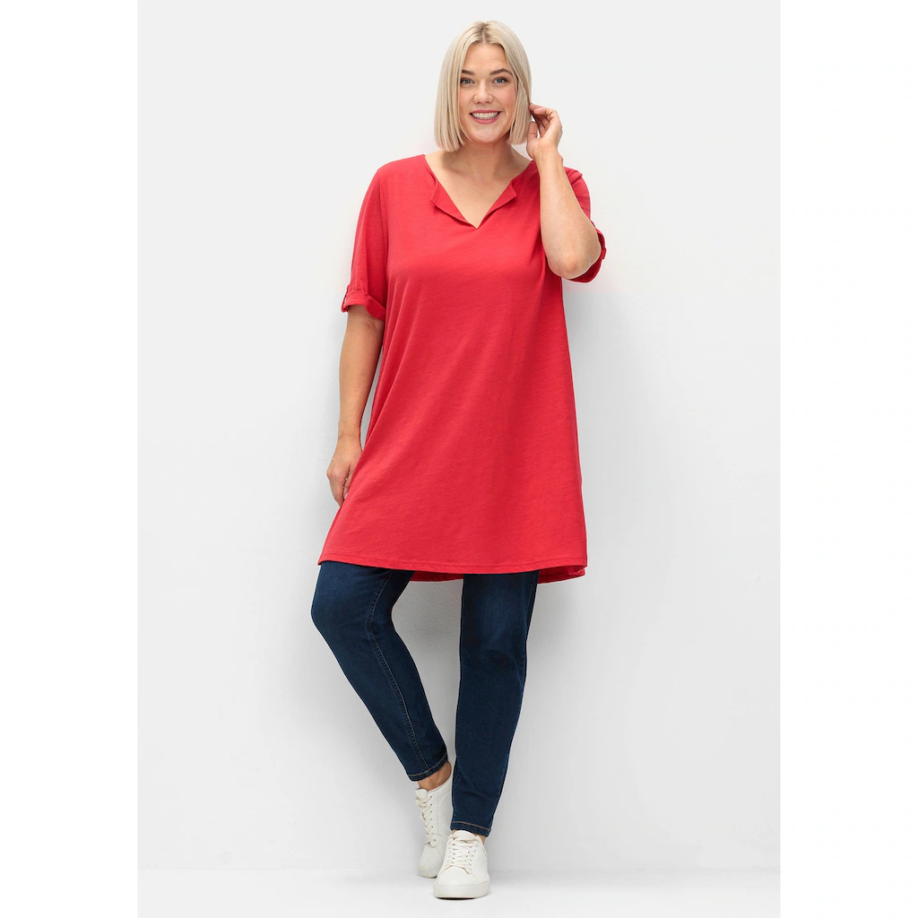 Sheego Longshirt »Große Größen« mit geschlitztem Ausschnitt Online Outlet