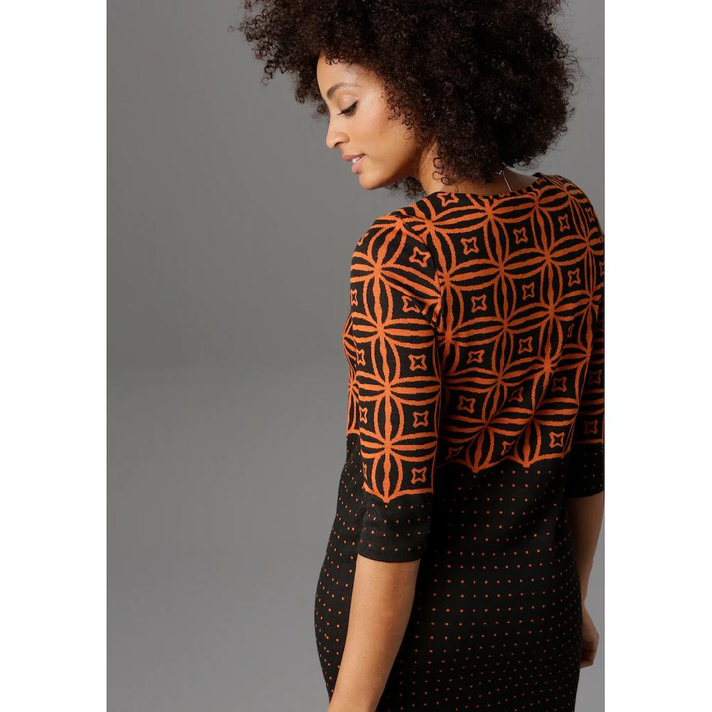 Aniston SELECTED Jerseykleid mit modernem Muster- und Punkte-Design Riesige Ersparnisse