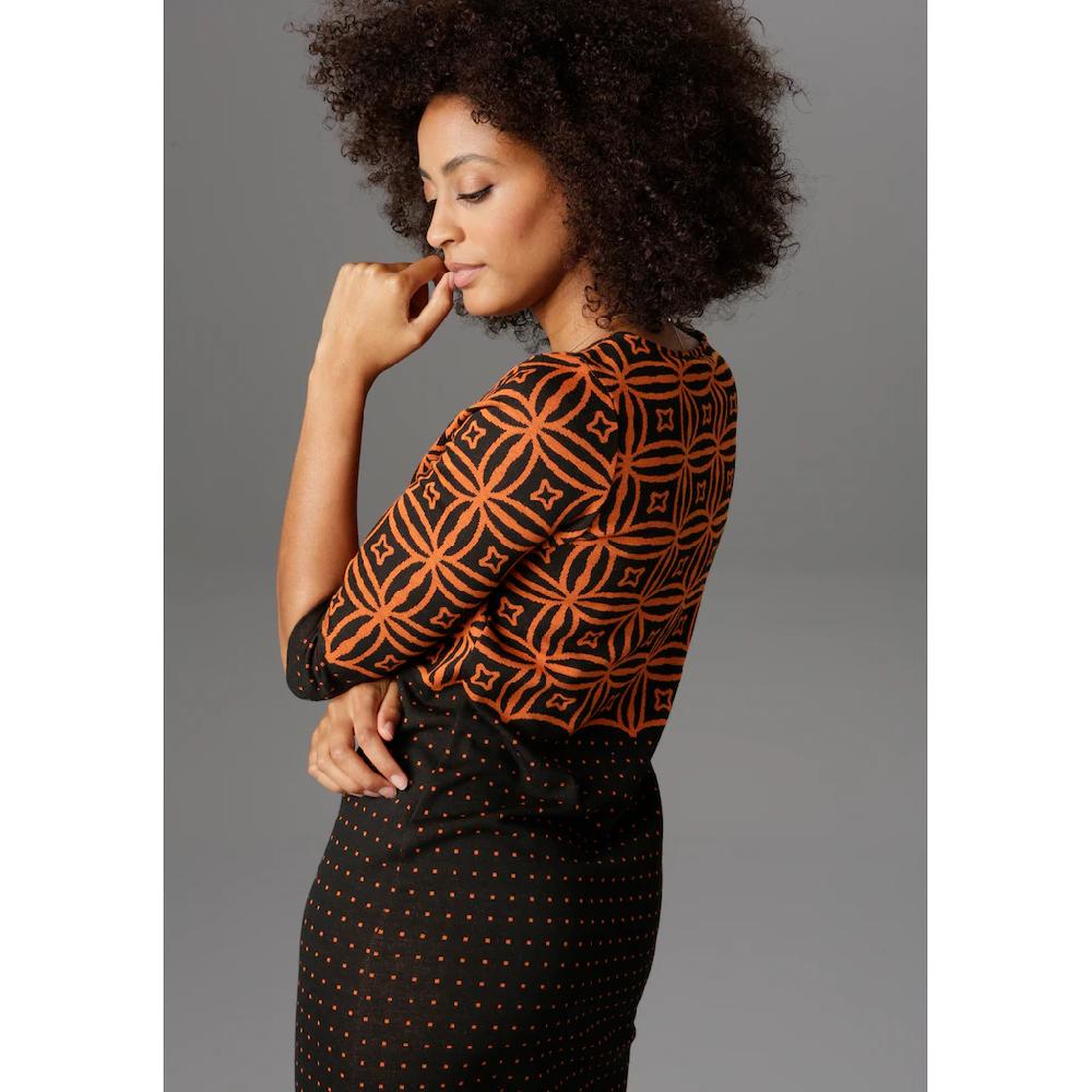 Aniston SELECTED Jerseykleid mit modernem Muster- und Punkte-Design Riesige Ersparnisse