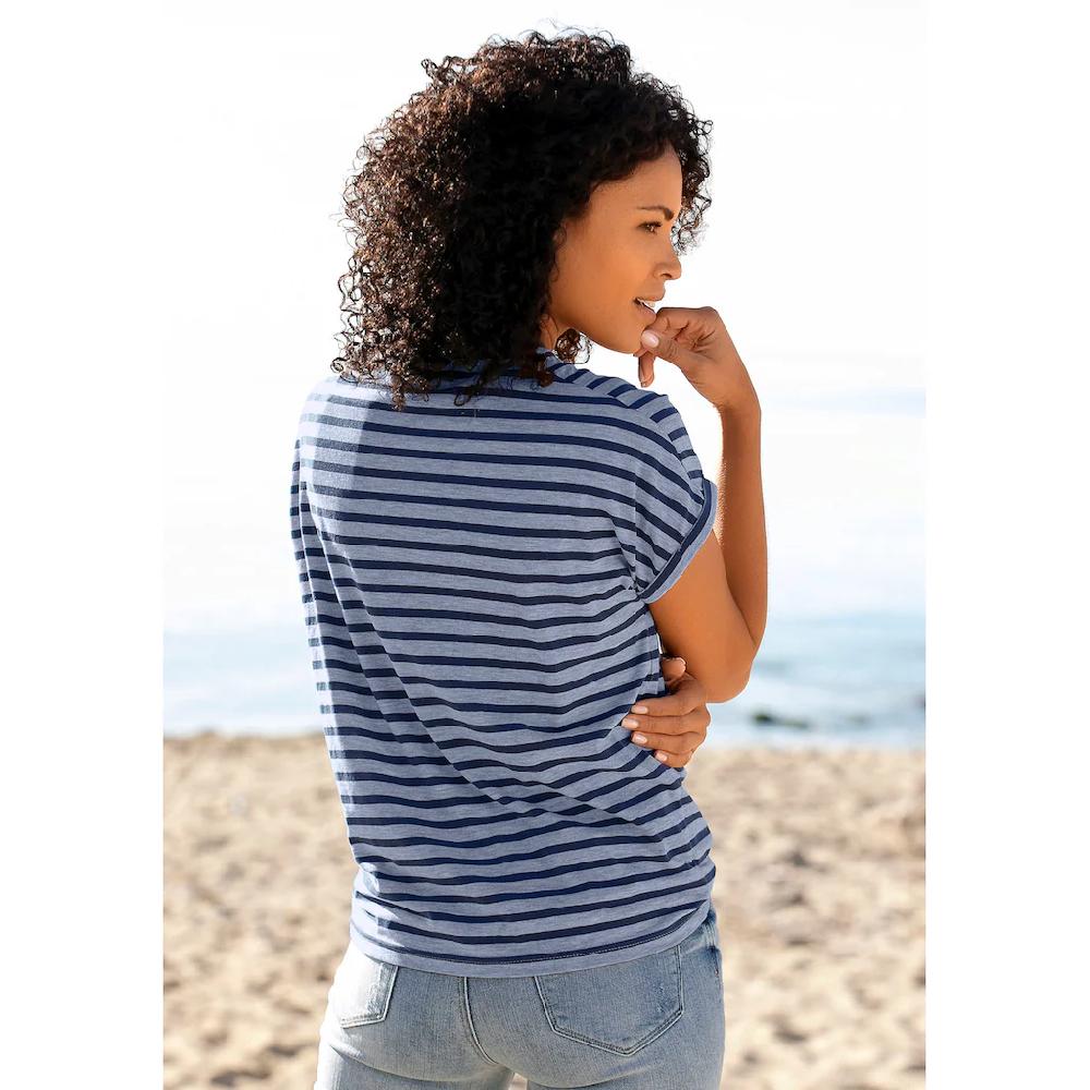 Elbsand Kurzarmshirt »Caira« mit Streifen T-Shirt aus Baumwoll-Mix sportlich und bequem Tiefpreis