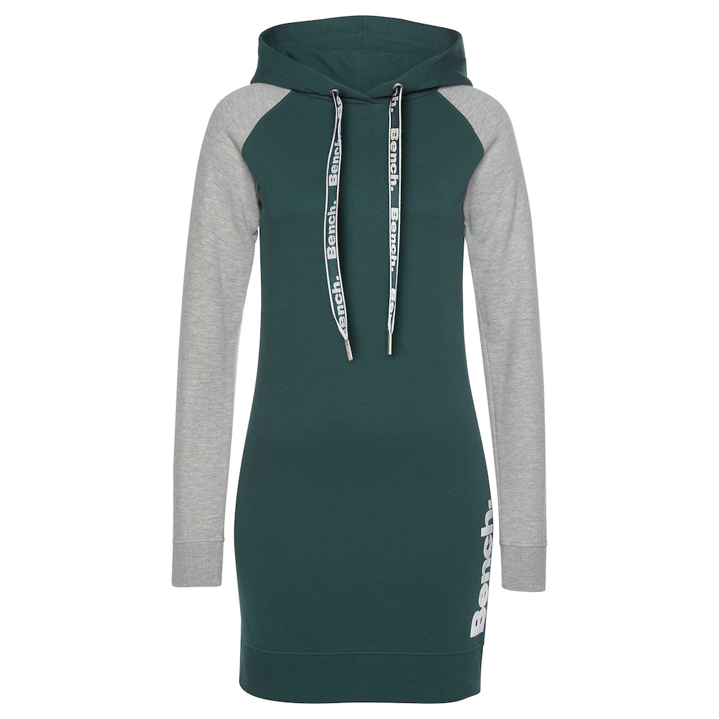 Bench. Loungewear Sweatkleid mit Kapuze und farblich abgesetzten Ärmeln Super Sparpreis