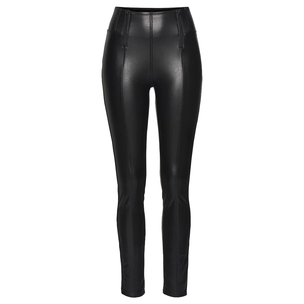 LASCANA Leggings in Lederoptik mit Reißverschlüssen Loungewear Wochenangebot